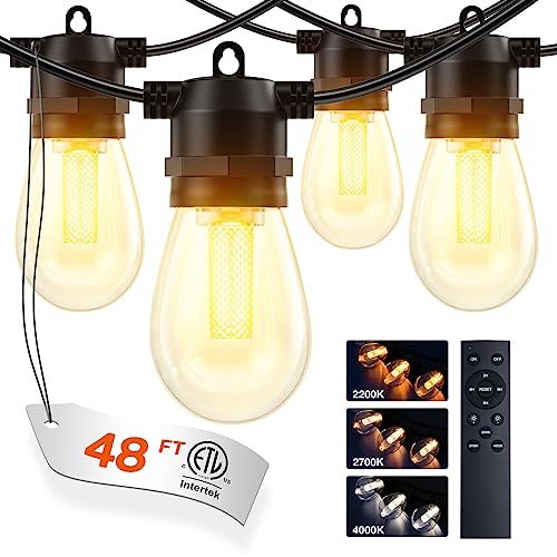 Addlon 3CCT Outdoor String Lights with Remote, 48FT product photo