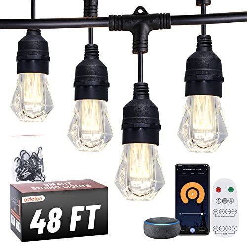 Addlon 48FT Smart Outdoor String Lights (Diamond Bulbs) product photo