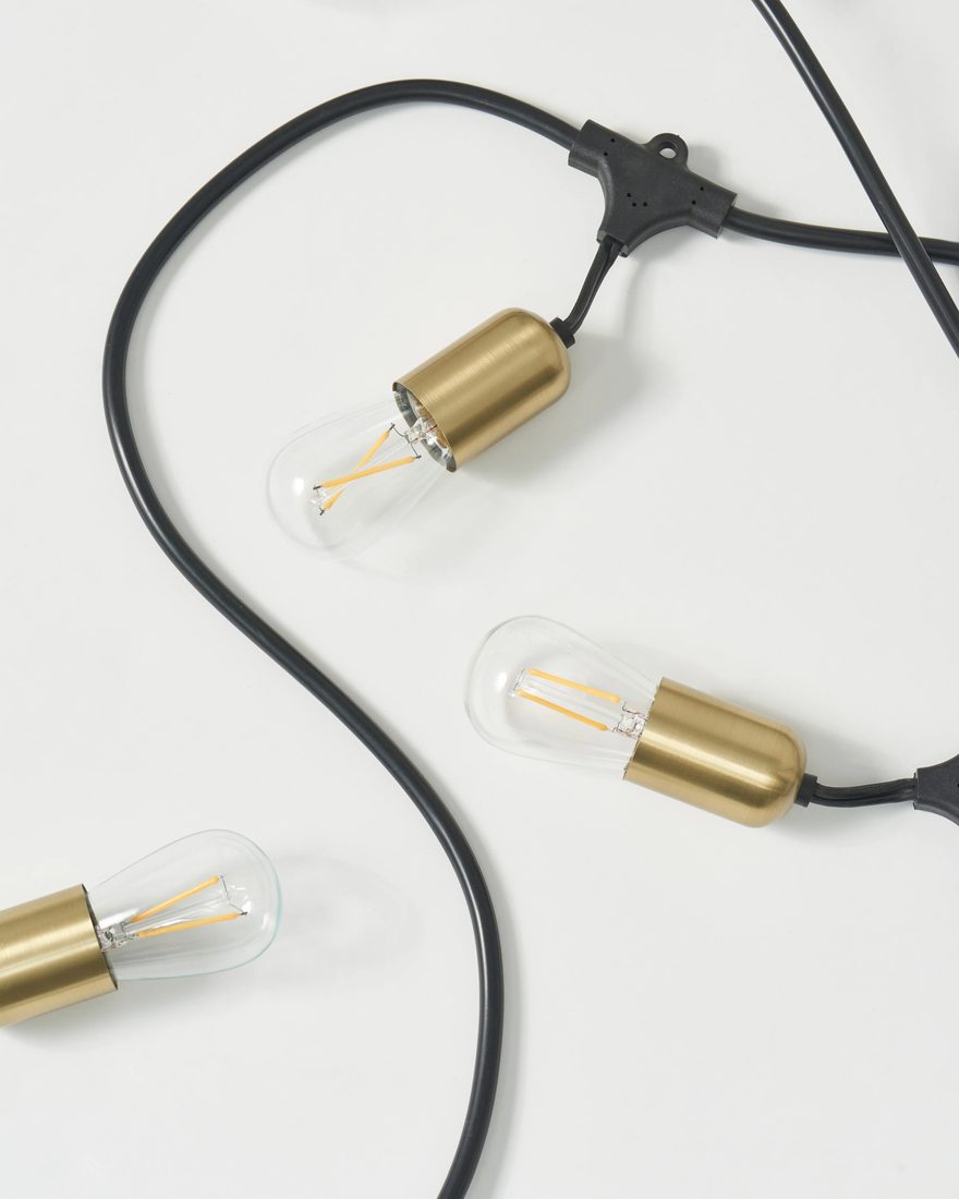 Brightech Glow Heavy Duty String Lights, 48ft (Antique Brass) product photo