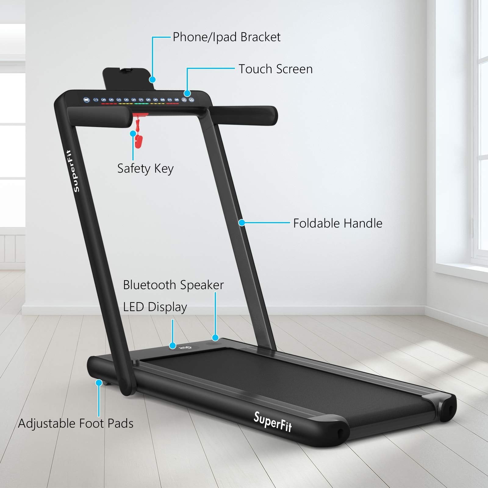 GoPlus SuperFit 2-in-1 Folding Treadmill product photo