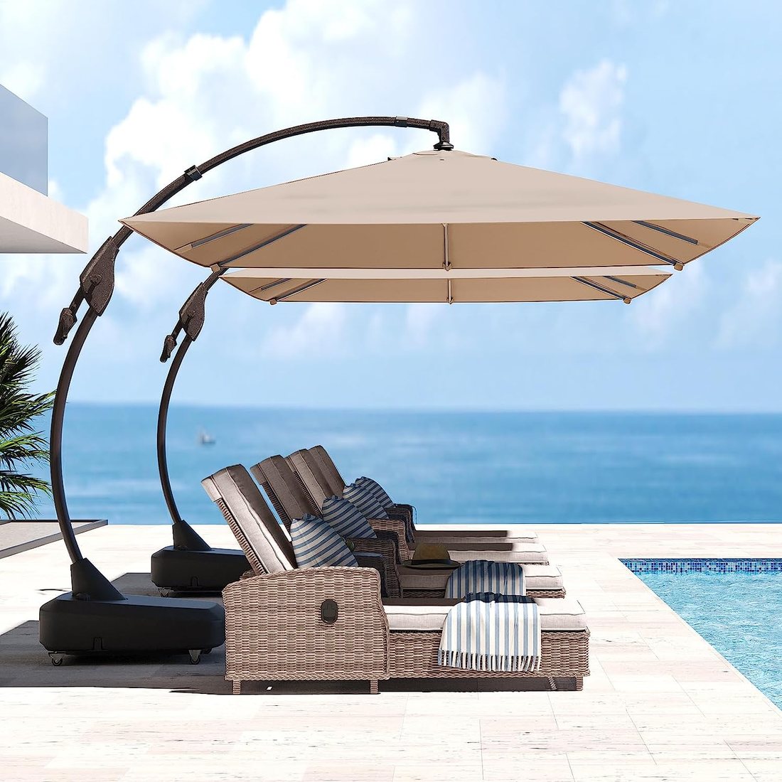 Grand Patio Napoli 10x13 FT Rectangular Cantilever Umbrella with Base product photo