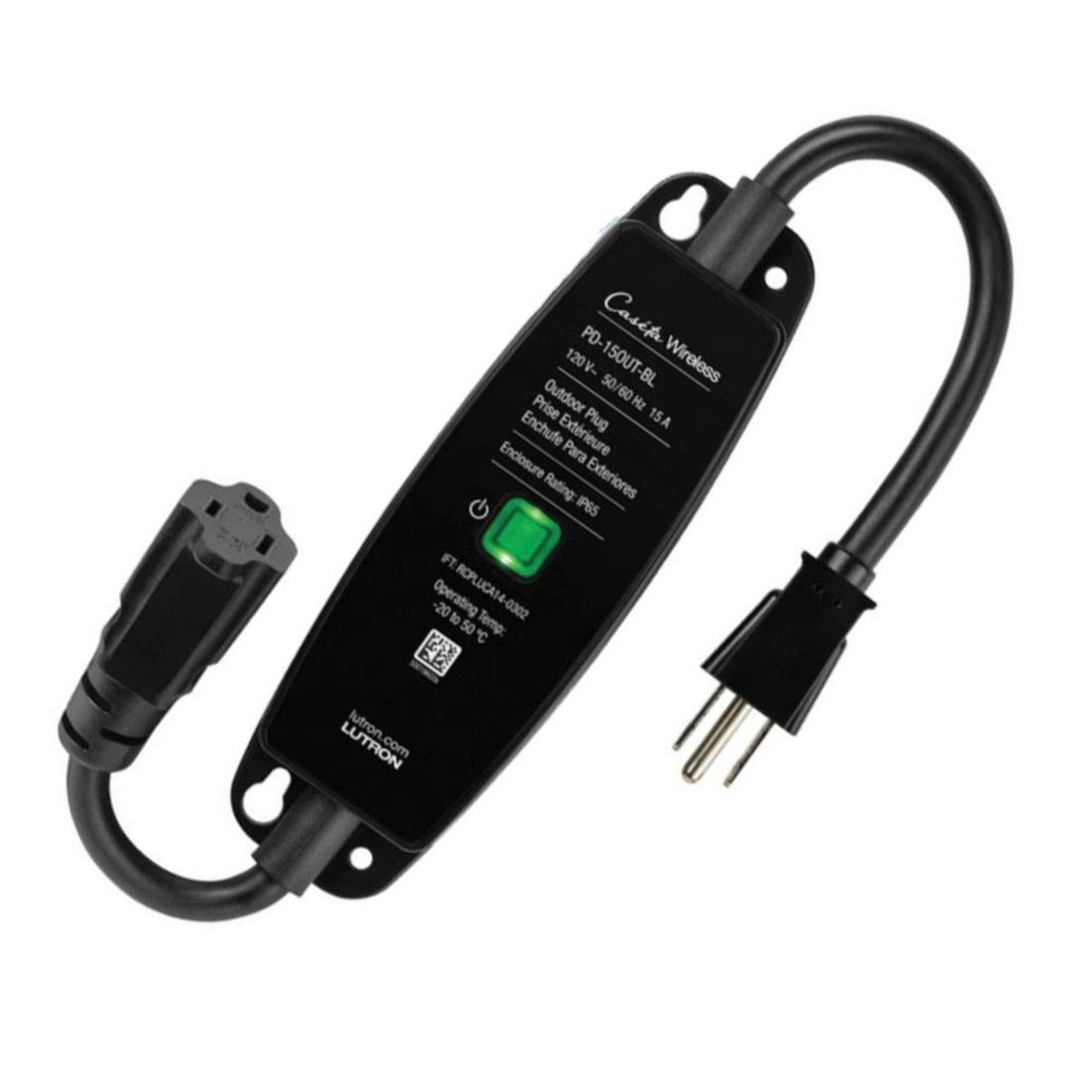 Lutron Caséta Weatherproof+ Outdoor Smart Plug (PD-15OUT-BL) product photo