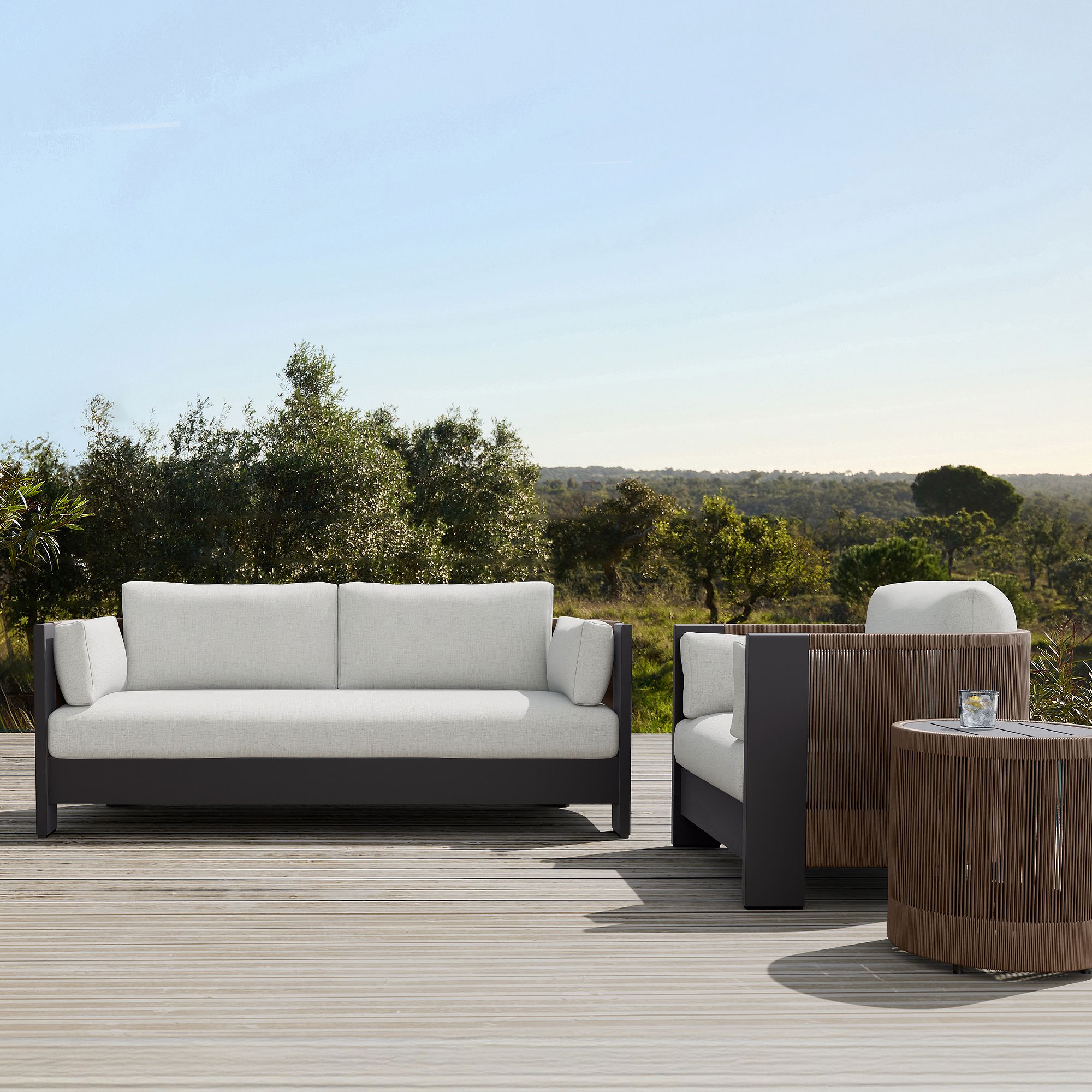 Porto Aluminum Outdoor Sofa, Lounge Chair & Table Set product photo