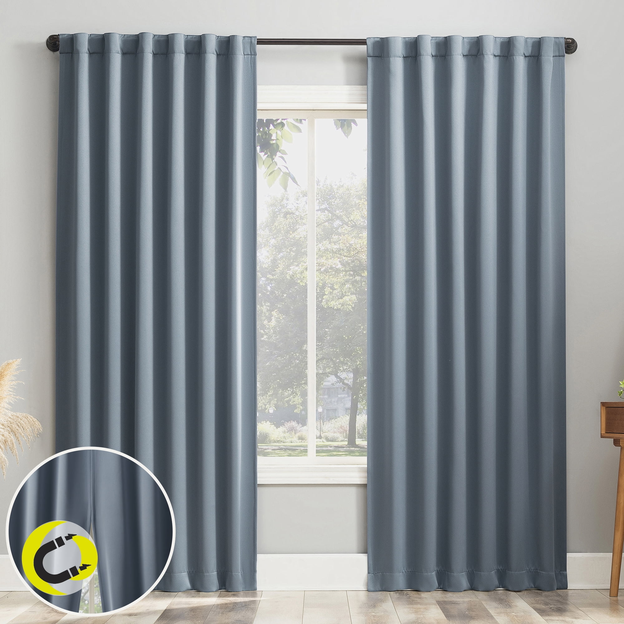 Sun Zero Aria Extreme Blackout Curtain Panel Pair (Magnetic Closure) product photo